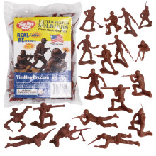 Timmee Plastic Army Men - Rust Brown 48pc Figuras de soldados de brinquedo - Feito nos EUA