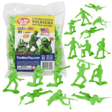 Timmee Plastic Army Men - Lime Green 48pc Figuras de soldado de brinquedos - Feito nos EUA