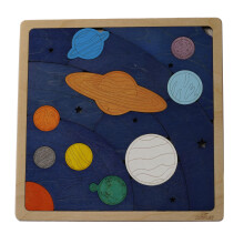 Puzzel met het zonnestelsel en planeten voor kinderen | Legpuzzel met 18 stukjes voor kinderen | Leerzaam educatief speelgoed en cadeau voor jongens e