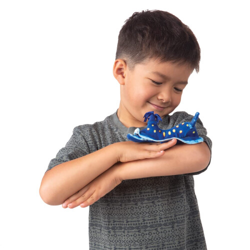 Folkmanis Mini Blue Nudibranch Finger Puppet 1
