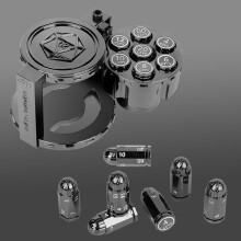 CZYY Metall Polyhedral Kulor Dice Set med Snurrande Revolverbehållare - Cyberpunk Stil för D&D, Warhammer 40K