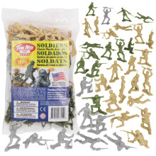 Timmee Plastic Army Men Od Green Tan & Gray 72pc Soldier Figuras - Made nos EUA