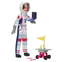 Barbie 65th Anniversary Doll & 10 Accessories Astronaut Set Brunette Doll Rolling Rover Space kypärä, jossa on kääntyvä kilpi ja paljon muuta
