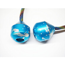Begleri Fidget Beads - Worry Fidget Beads Spin & Bump - Tillverkad av aluminiumlegering - Skapar lite magi fr dig (UFO-Bl&Vit)