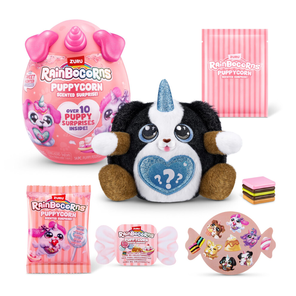 Rainbocorns Zuru Puppycorn Scent Surprise Di Zuru Scatola Da Scoprire Con Morbido Peluche, Cucciolo Profumato Per Bambine, Slime (Shepherd)-image