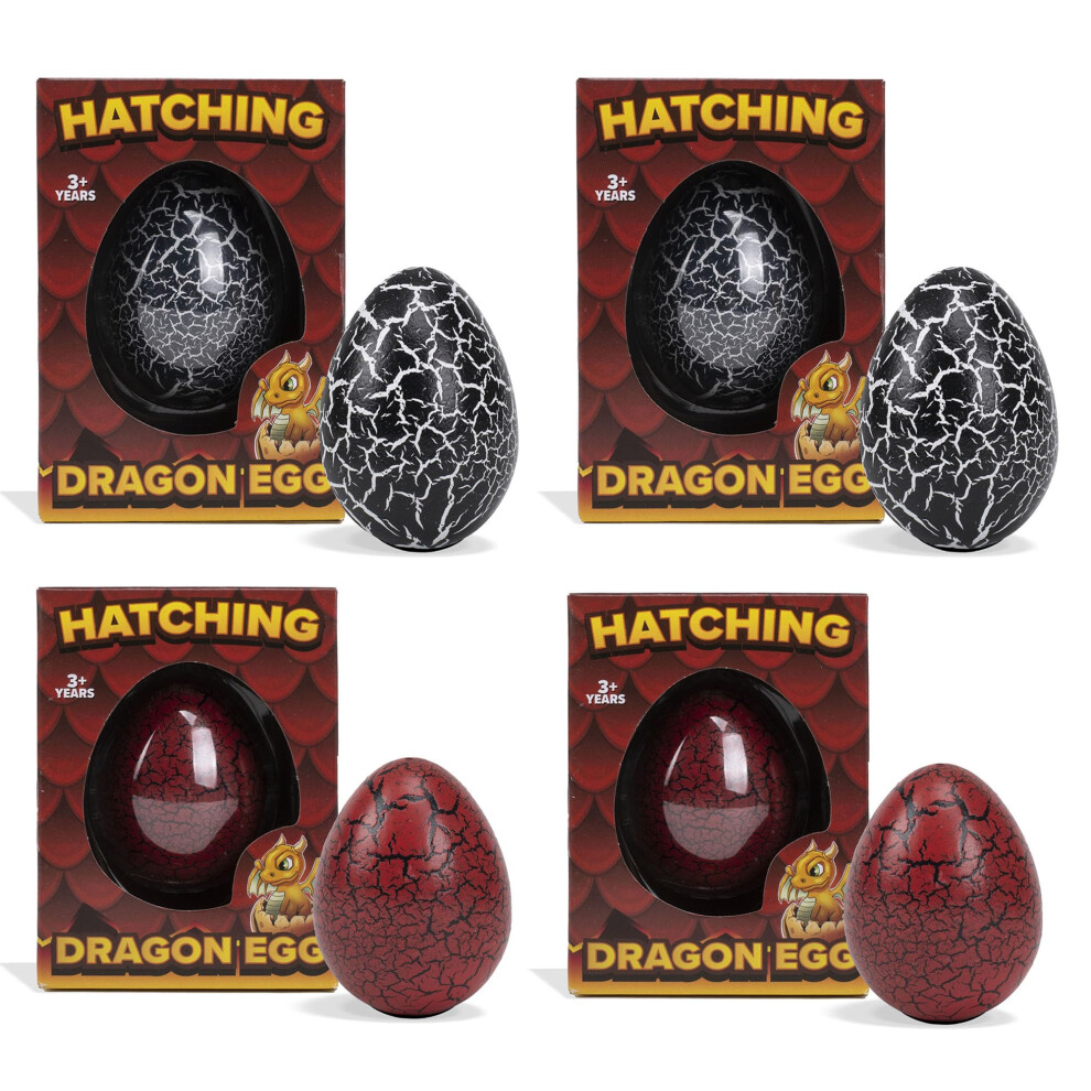 Kolekcje Klas Zaskoczenie Growing Dragon Hatch Egg Nowosci Dla Dzieci - Paczka 4 Czarno -Czerwonych-image