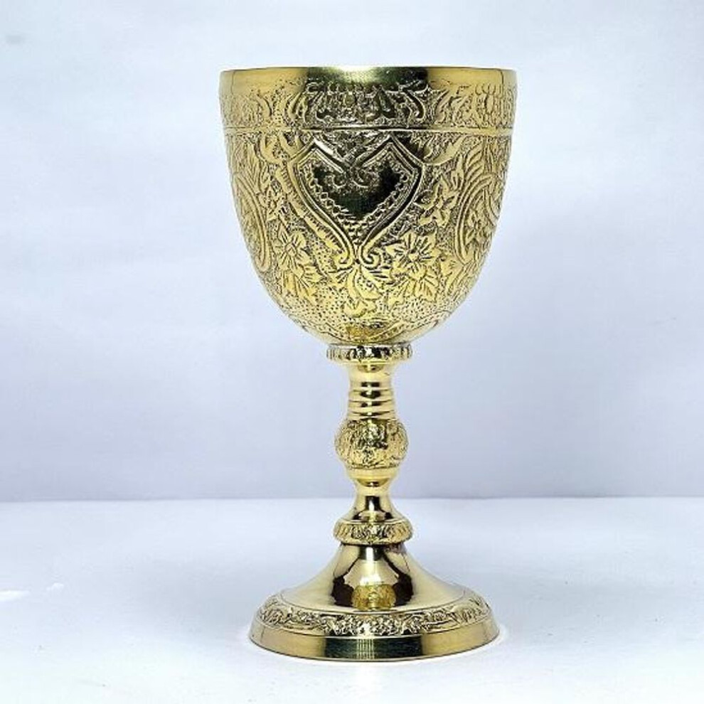 1 Wine Chalice Goblet Communion Cup, Medieval Gothic Goblet Brass Capacity 240ml Used For Ceremonial Purposes