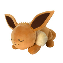 Schlafender Pokémon-Evoli Plüsch - POKEMON - 45 cm - schlafende Position - ultra weich
