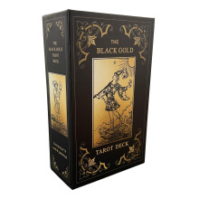 QCSDCKOT Car?i de tarot din aur negru Seta?i car?i de tarot pentru ncepatori cu semnifica?ii pe ele Carduri de tarot cu carte de ghidare a aurul