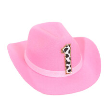 Patrdio Girls Cowgirl Mini Hat - Primul Rodeo Birthday Party Crown Western Farm Photo Photo (roz)