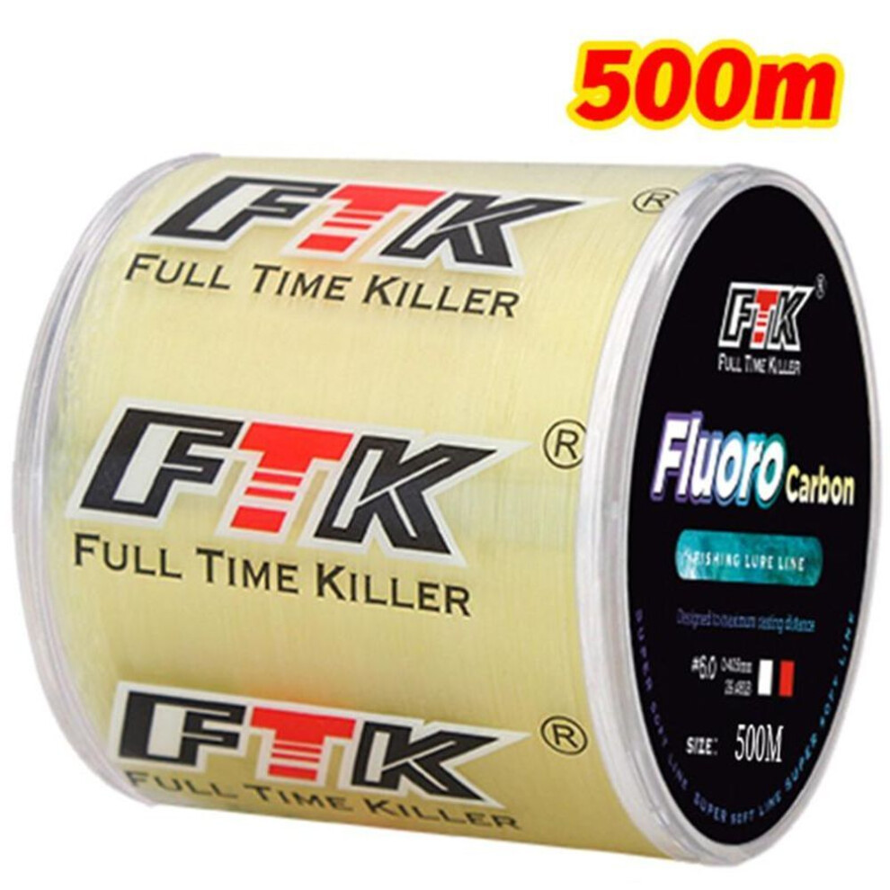 (yellow, 2.5-11.86LB) Ftk 500m Multicolor Fishing Line Nylon Nylon Fake Carbon Monofilament Carp Fishing Line