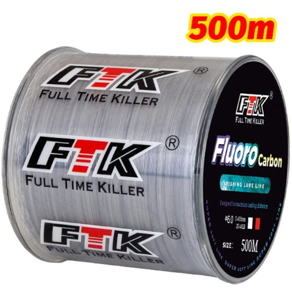 (grey, 7.0-31.28LB) Ftk 500m Multicolor Fishing Line Nylon Nylon Fake Carbon Monofilament Carp Fishing Line