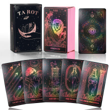 Juego de barajas de tarot WJPC con borde dorado rosa, gu a y caja de regalo para principiantes y expertos. Cartas de adivinaci n para barajas de