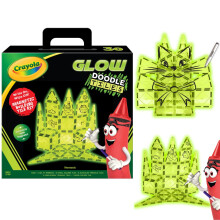 CreateOn Crayola Glow Doodle Magentic Tiles - Magnetiska byggleksaker fr barn STEM-leksaker fr pojkar och flickor i ldrarna 3+ 30-delade set