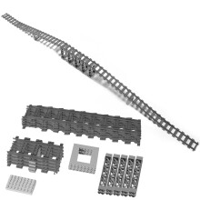 68 stuks City Train Rails Bouwstenen Set Compatibel met Lego Treinrails Accessoires Set Treinrails Brug Bergop en Bergaf Set (Arc Tracks)