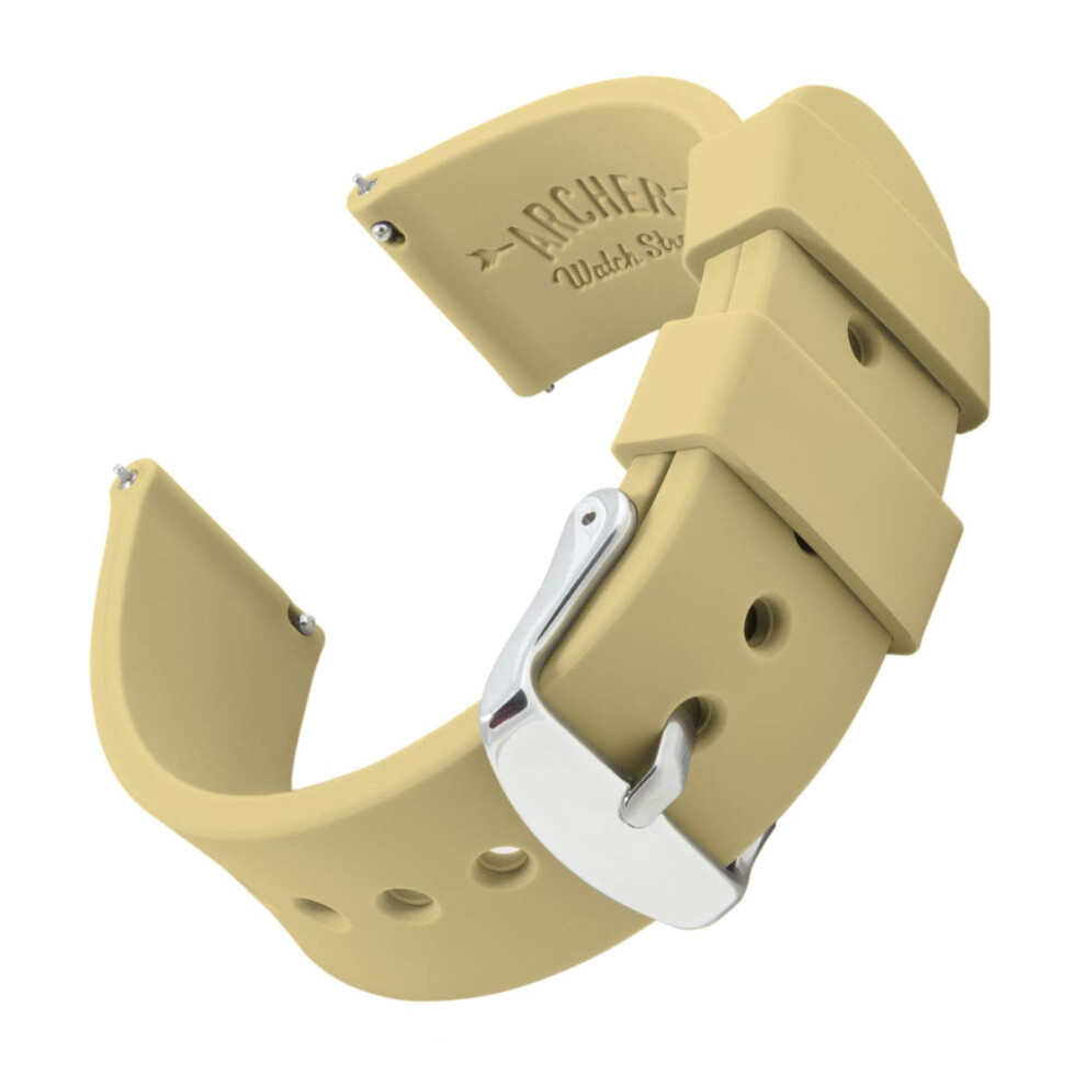 Bracelets de montre Archer     Bracelets de rechange en caoutchouc souple et silicone     d   gagement rapide (sable 18 mm)