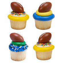 Decopac 3d Football Rings Decora?iuni de cupcake pentru mncare sigura toppers - 24 pachet multicolor