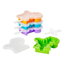 TOVOLO Silicon Popsicle Matri?e cu bastoane (Dino 4 -pack) - Matri?e pop -uri de ghea?a reutilizabile pentru pop -uri cu ghea?a cu aroma de casa