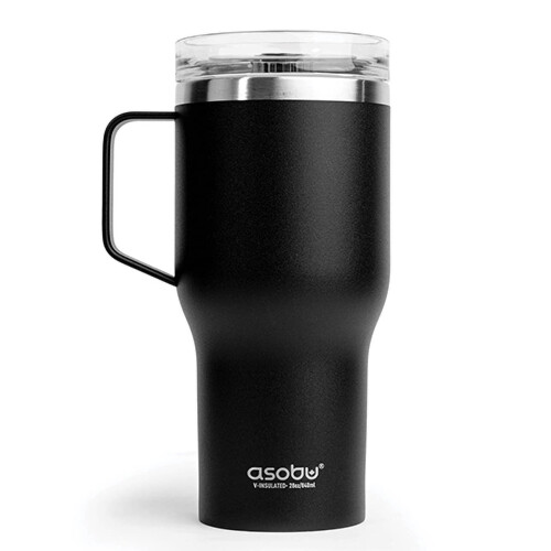 ASOBU asobu 360 Reisebecher, Schwarz, 0,9 L