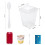 FIFWVGP 50 Pacote Copos de Sobremesa Plásticos 5 oz com Tampas e Colheres 2