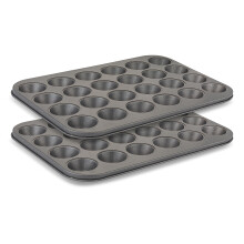 Husmait 24 tasse de moule mini-muffin ensemble de 2 cupcakes de cuisine sans bton premium pour la cuisson mini cupcakes petits muffins et tarteaux