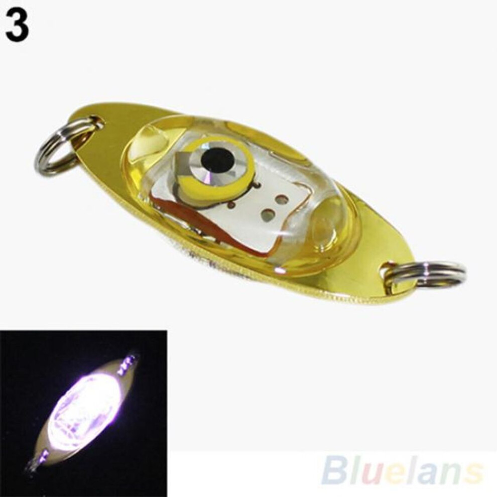 (white) New Led Deep Drop Underwater Eye Shape Fishing Squid Fish Lure Light Flashing Lamp