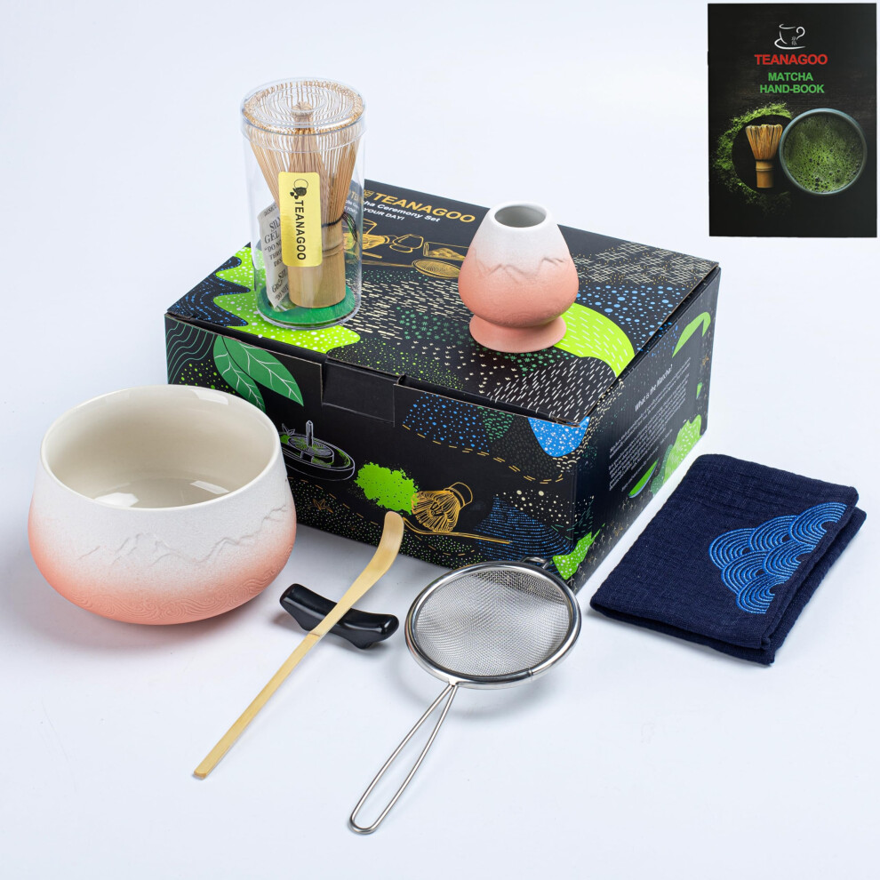 Teanagoo Set Matcha Giapponese 7 Pezzi Frusta Matcha Kit Mtacha Ciotola Matcha Con Beccuccio Versatore Frusta Matcha In Bamb Cucchiaio Chasen C