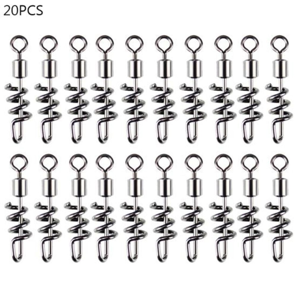 (4#) Muqzi Sports Accessory 20pcs Stainless Steel 8 Shape Fishing Snap Hooks Swivel Connector Fish Tackle