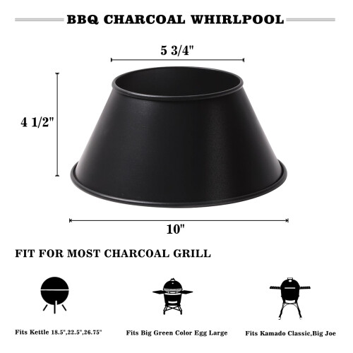 BBQ Whirlpool para Weber 22,26.75 Polegadas WSM Smokey Mountain, Acessórios para Grelhador Kamado Joe 1
