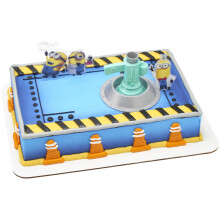 DecoSet Minions Fart Bubble Blaster Cake Topper, 4 Piece Set With Working Wand & Minions