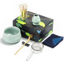 TEANAGOO Japanese Matcha Set 7pcs Matcha Whisk Mtacha Kit Matcha Bowl with Pouring Spout Bamboo Matcha Whisk Chasen Scoop c