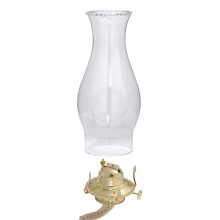 B&P Lampe Nr. 2, Kerosinlampenbrenner und 3 x 8 1/2 Zoll gro?er, gewellter Kamin