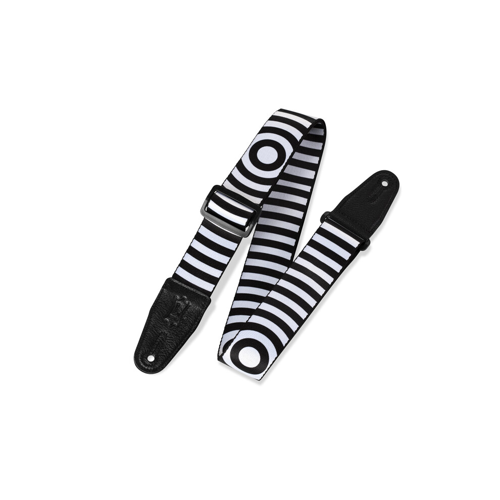 Levys MPS2-064 Tracolla Per Chitarra Prints Polyester Leather Ends 2" Sonic Art - Spiral Stripes-image