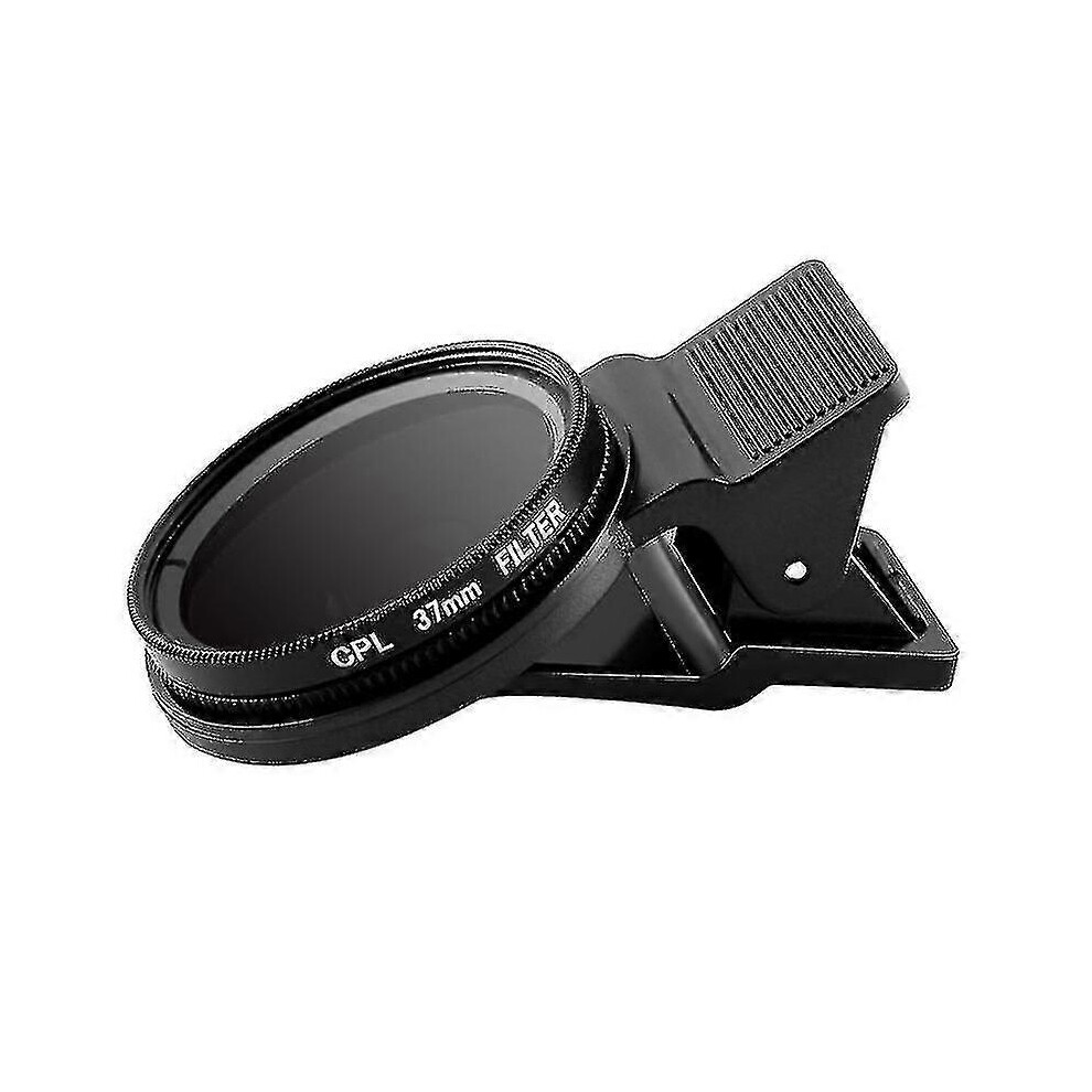 Ultrathin Clip-on Cpl Phone Lens Camera Circular Polarizer Neutral Density Filter 37mm Lens Camera Lens (black)