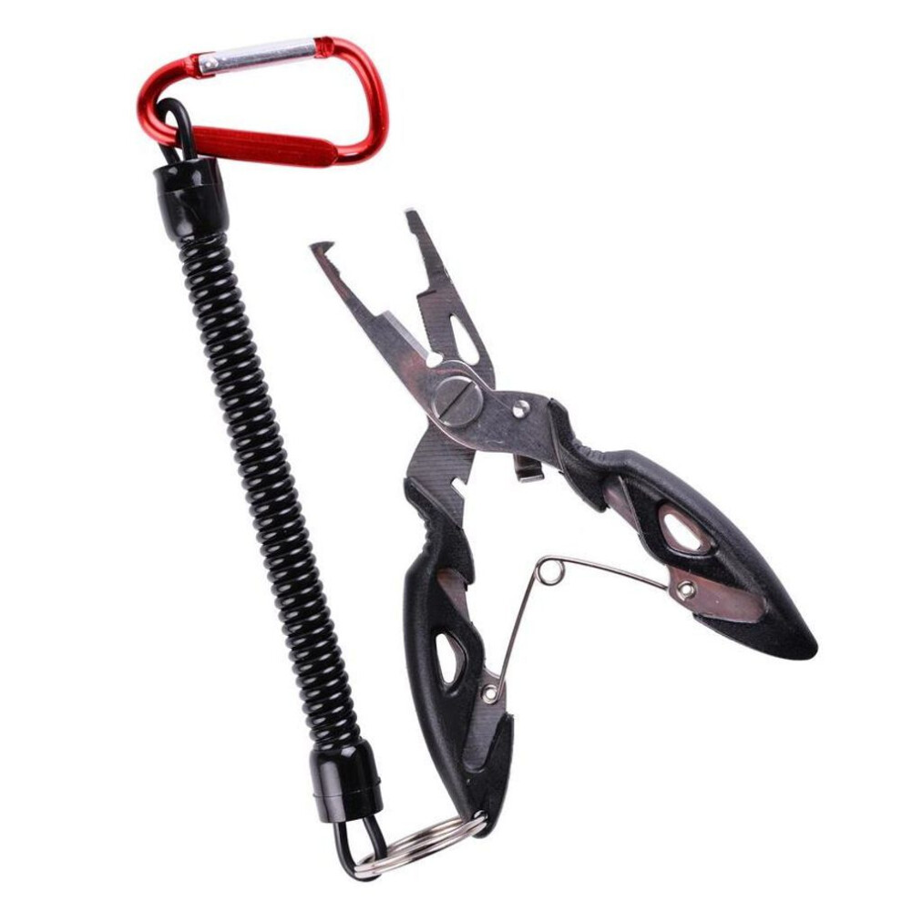 (black, With Spring Rope) 1pc Multifunction Fishing Tools Accessories For Goods Winter Tackle Pliers Vise Knitting Flies Scissors Braid Set Fish Tongs