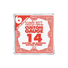 Ernie Ball Nickel Plain Single Guitar String .014 6-Pack