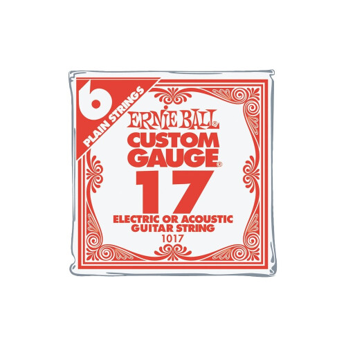 Ernie Ball Nickel Plain Single Guitar String .017 6-Pack