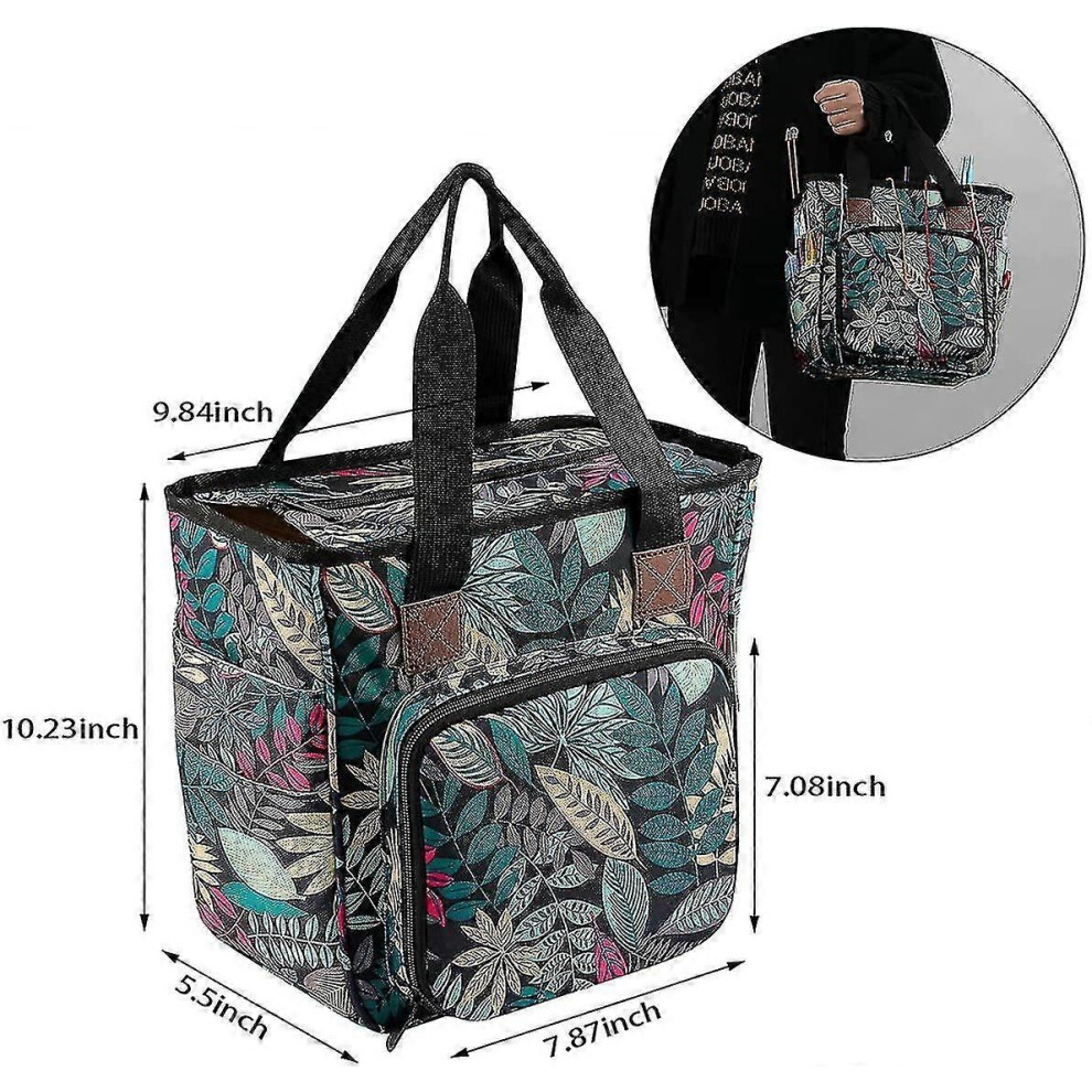 Yarn Storage Portable Bag, Normal Capacity Knitting Projects Organizer for Yarns, Crochet Hooks, Knitting Needles