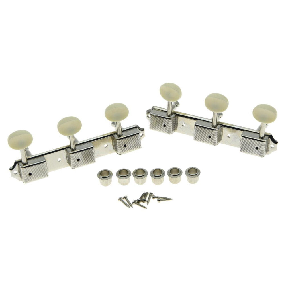 3 X 3 Vintage Sintonizzatori, Nickel With Aged White Button-image