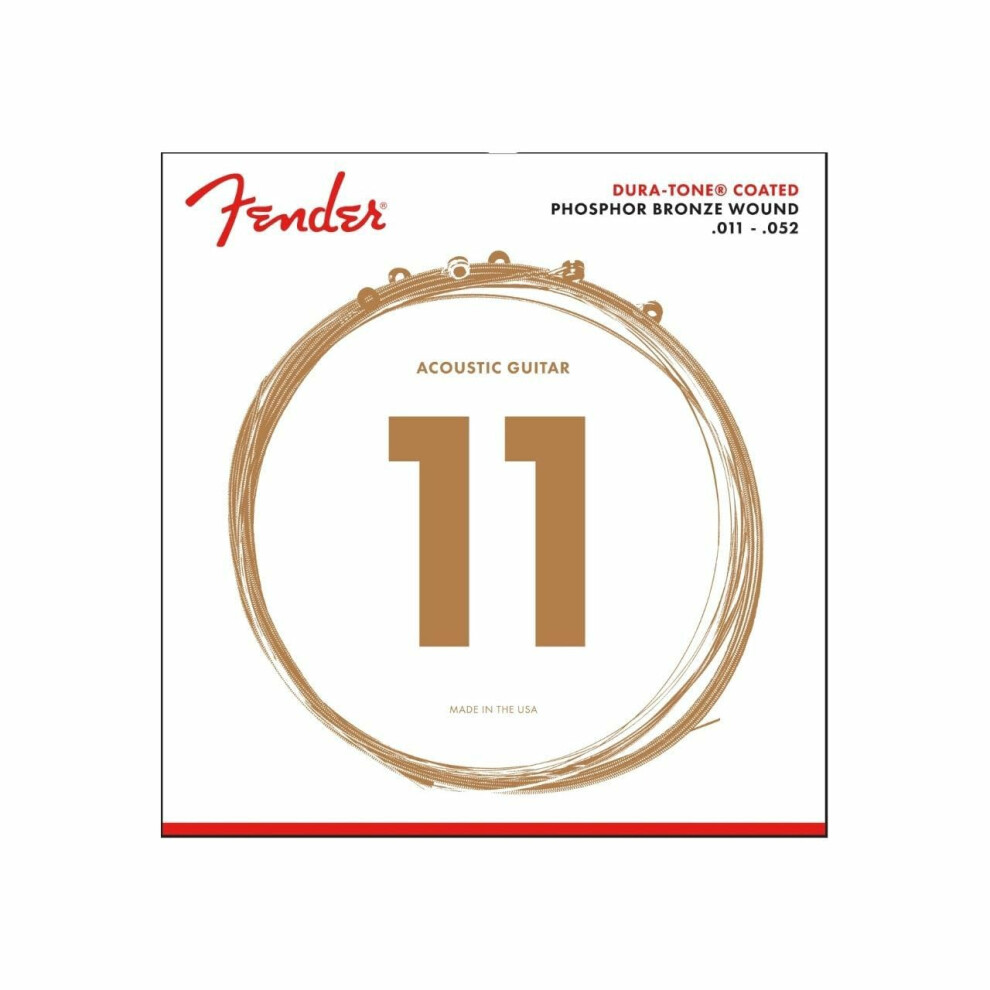 Fender Dura-Tone Coated Phosphor Bronze Acoustic Guitar Strings 860CL