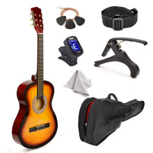 30 """" Trgitarr med fodral och tillbehr fr barn/flickor/pojkar/nybrjare (Sunburst)