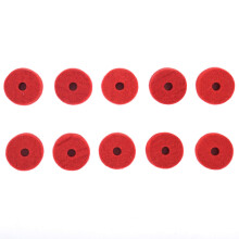 ROTE BECKENFILZE AUS WOLLE, 10ER-PACK, 1,5"" X 0,5""
