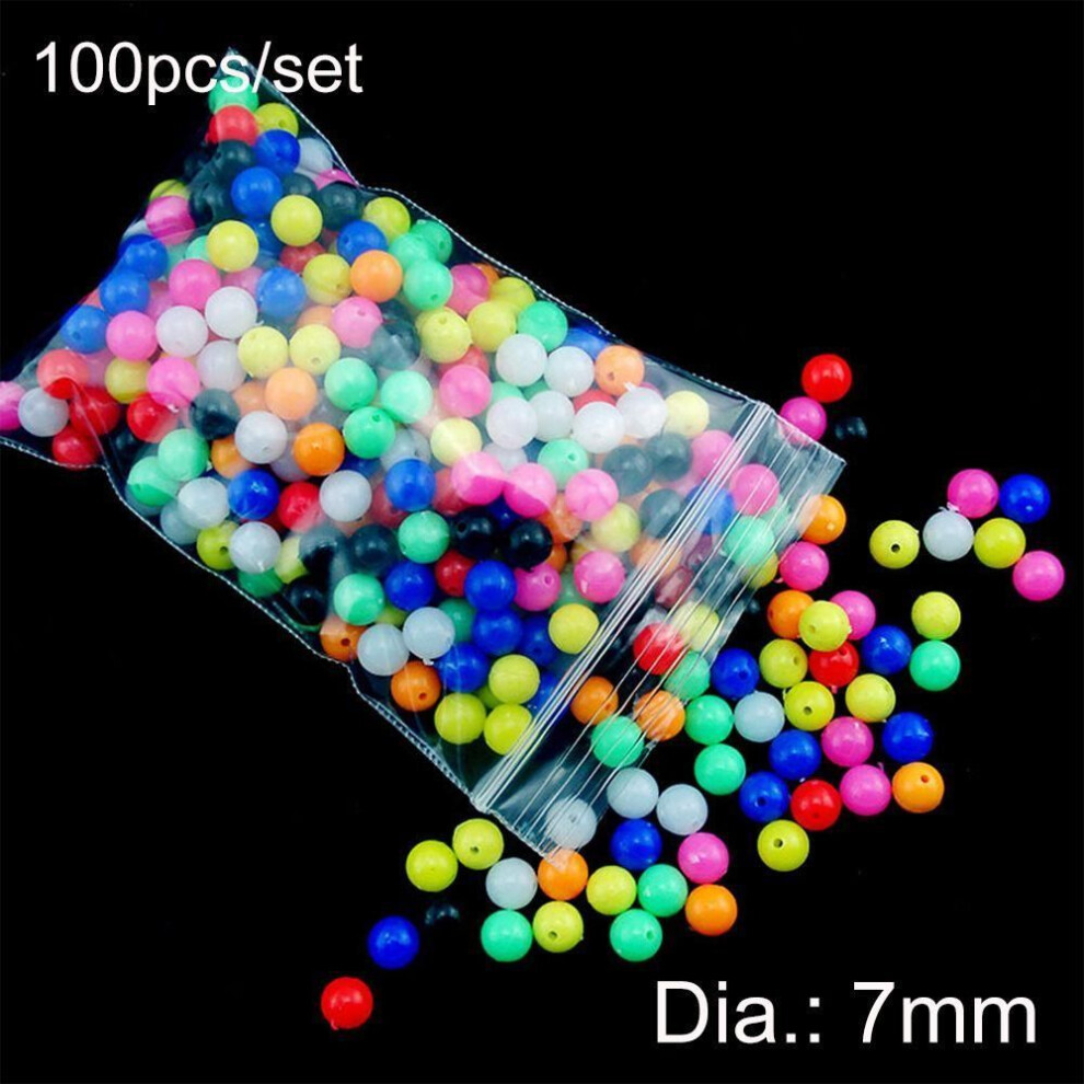 (7mm) 100pcs New Pe Plastic Stoppers Mixed Color Floats Balls Fishing Cross Beads Drill  Double Pearl