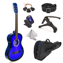 30 """" Wood Classical Guitar med fodral och accessoarer fr barn/flickor/pojkar/nybrjare (bl gradient)