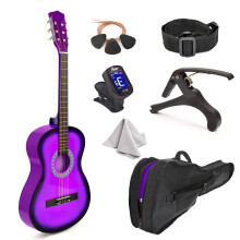 30 """" Wood Classical Guitar med fodral och accessoarer fr barn/flickor/pojkar/nybrjare (lila gradient)