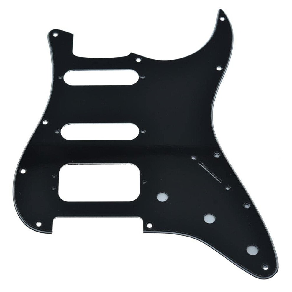 Dopro 11 Fori Strat Hss Chitarra Pickguard 3-Vite Humbucking Pickup Mount Adatto American Fender Stratocaster Nero 3 Ply-image