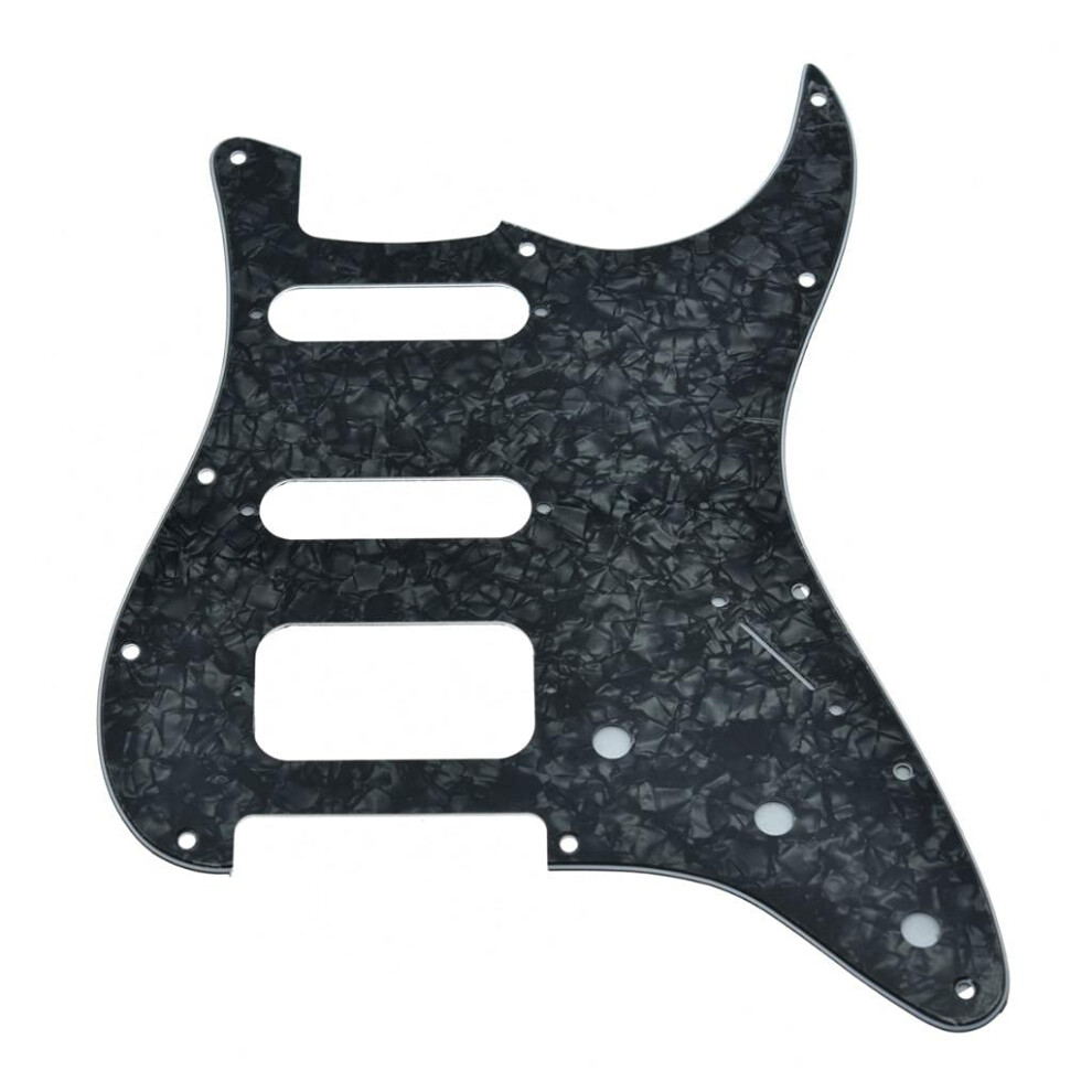 Dopro Battipenna Per Chitarra Strat Hss A 11 Fori Humbucking A 2 Viti Per American Fd Stratocaster Black Pearl-image
