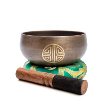 Set di campane tibetane in bronzo - Grado di guarigione master - Campana sonora autentica realizzata a mano da Himalayan Bazaar Nero e rosso