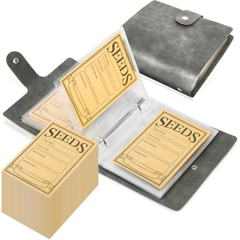 Mdsrjone (1 Set) 1 Set Garden Seeds Storage Organizers, Seed Organizer Binder With 50Pcs Self-Sealing Seed Envelopes