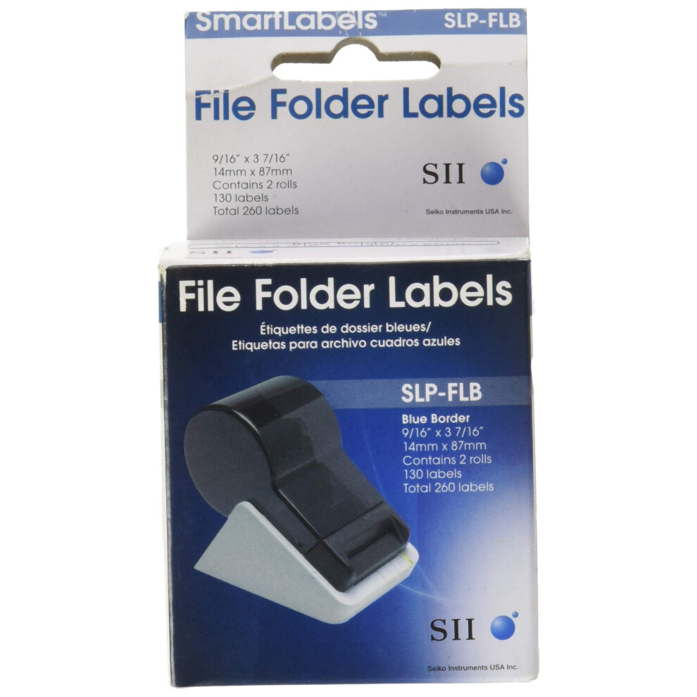 Seiko Instruments Seiko 916 X 3716 130 Per Roll2 Roll Box File Folder Labels Blue